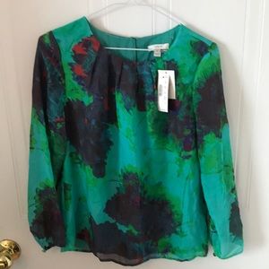 J Crew floral blouse silk size 2